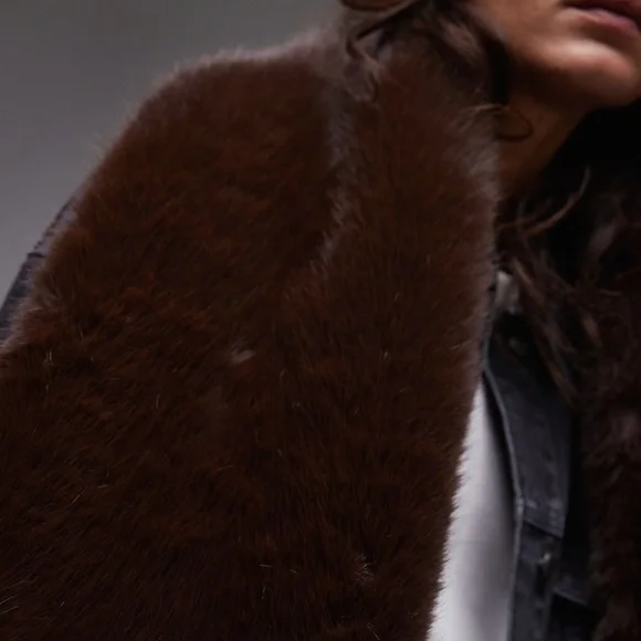 Stylish Brown Fur Scarf - Picture 4 of 5